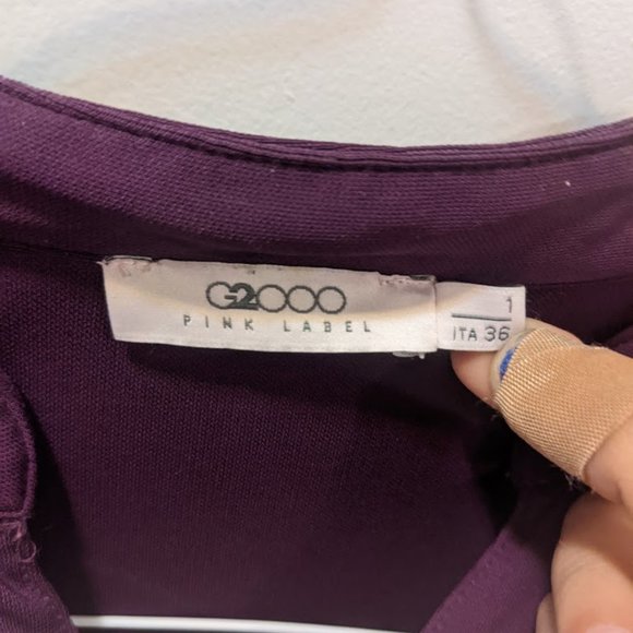 Purple Sheer Women's Button Up Blouse - Picture 3 of 5